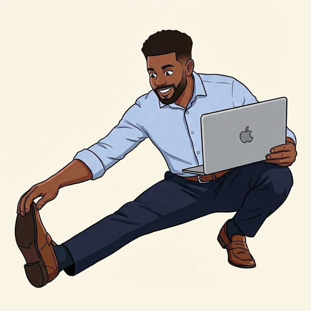 Office worker staying active